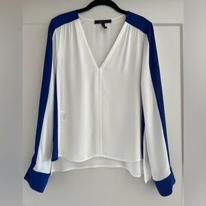 BCBG White & Blue Blouse - S